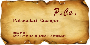 Patocskai Csongor névjegykártya